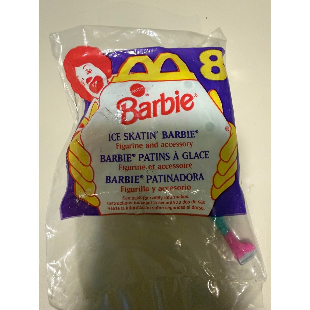 Vintage 1994 McDonalds Happy Meal Ice Skatin Barbie Toy #8 New Sealed Packaging